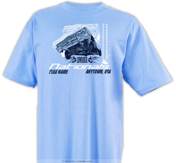 car-club t-shirt design with 2 ink colors - #SP2445