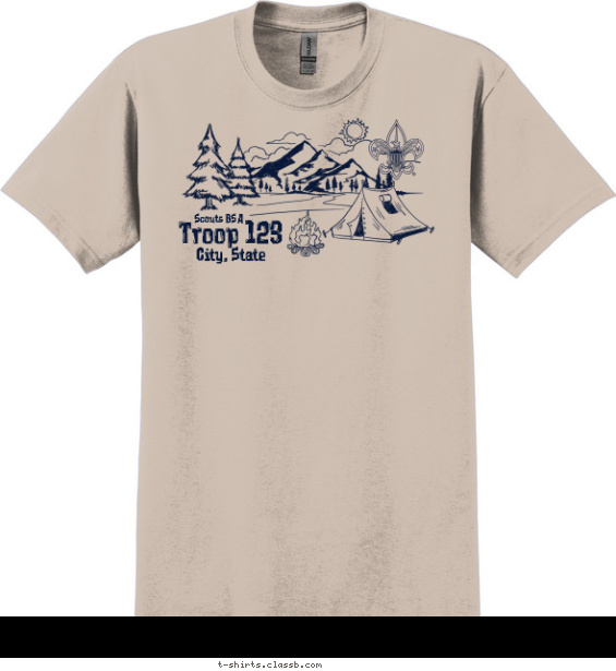 troop t-shirt design with 1 ink color - #SP2464