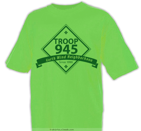 troop t-shirt design with 1 ink color - #SP250