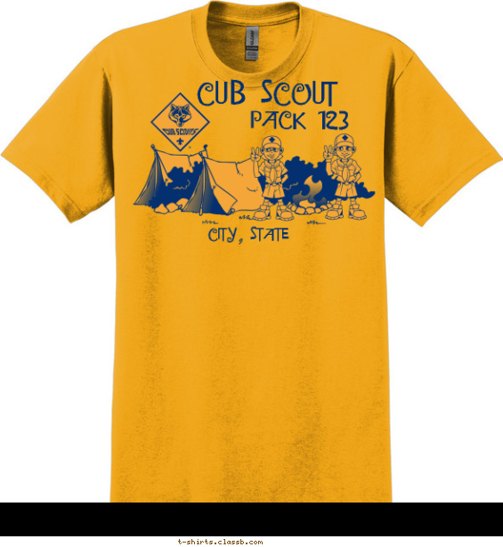 cub-scout-pack-girl-den t-shirt design with 1 ink color - #SP2538