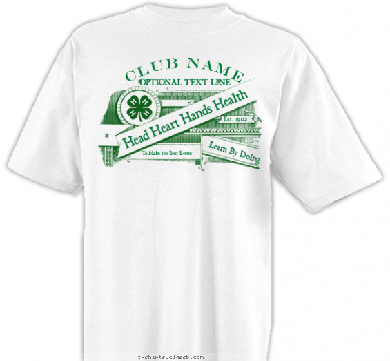 4-h-club t-shirt design with 1 ink color - #SP2546