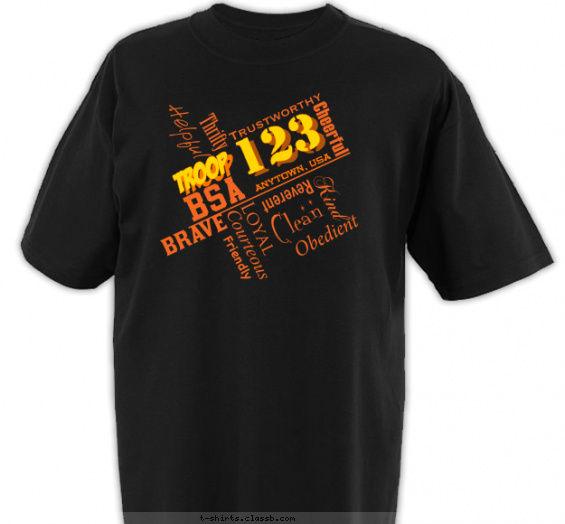 troop t-shirt design with 3 ink colors - #SP2548