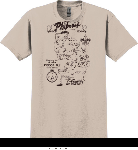 philmont t-shirt design with 1 ink color - #SP2556