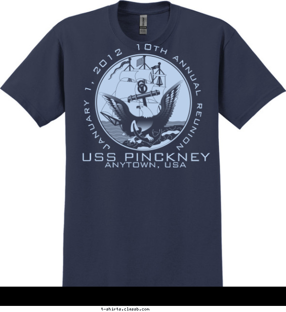 navy t-shirt design with 1 ink color - #SP2585
