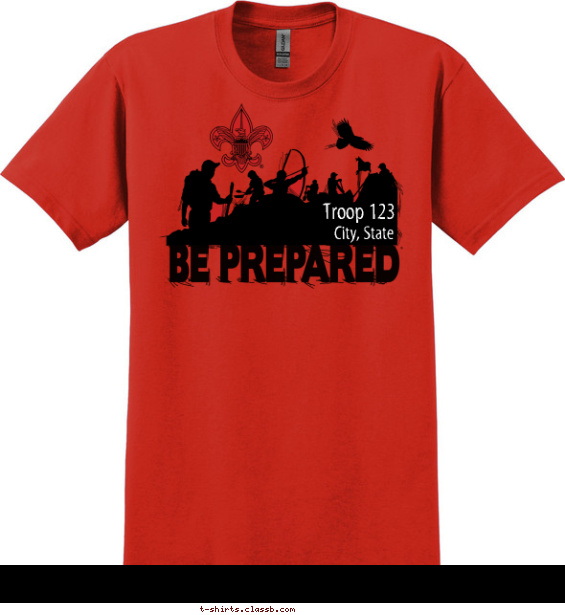 troop t-shirt design with 2 ink colors - #SP2605