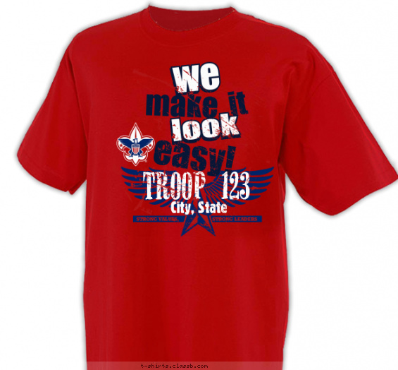 troop t-shirt design with 2 ink colors - #SP2621