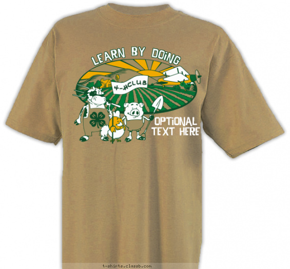 4-h-club t-shirt design with 4 ink colors - #SP2679