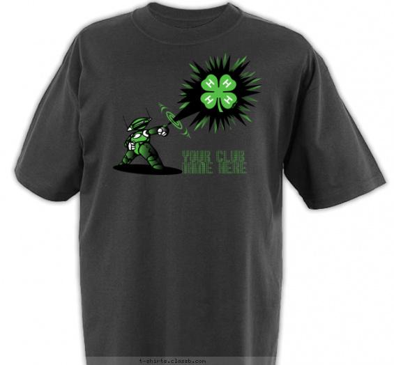 4-h-club t-shirt design with 3 ink colors - #SP2713