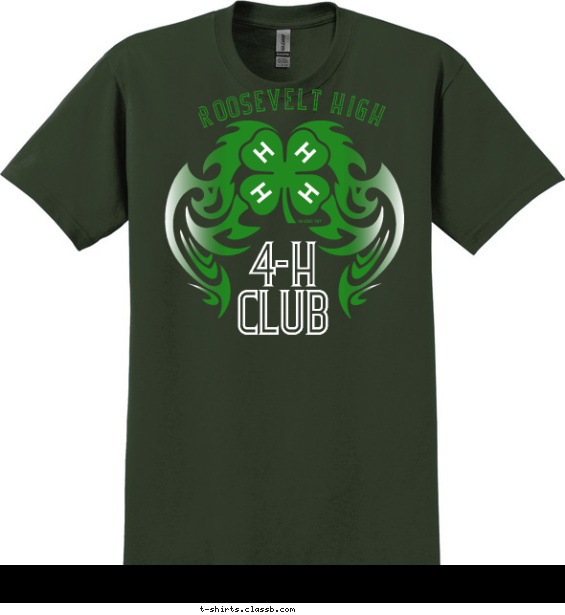 4-h-club t-shirt design with 3 ink colors - #SP2722
