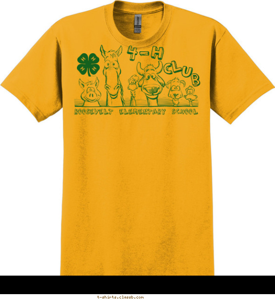 4-h-club t-shirt design with 1 ink color - #SP2725