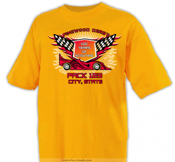 pinewood-derby t-shirt design with 3 ink colors - #SP2736