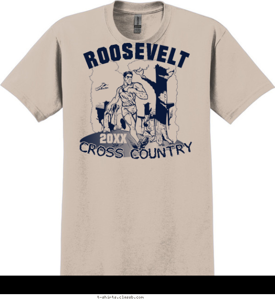 cross-country t-shirt design with 1 ink color - #SP275