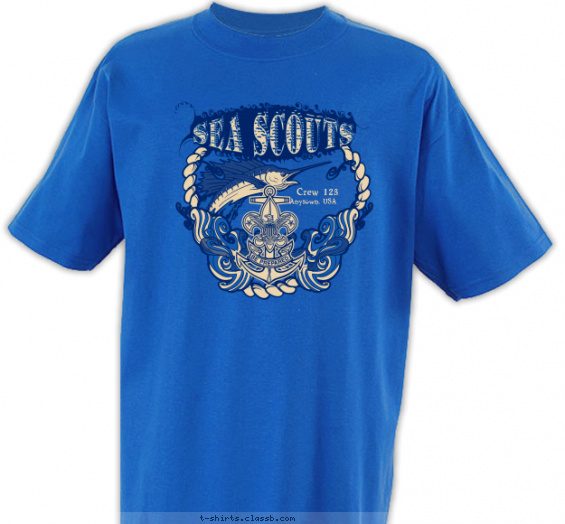 sea-scouts t-shirt design with 2 ink colors - #SP2781