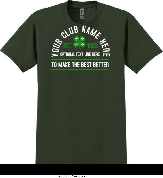4-h-club t-shirt design with 2 ink colors - #SP2820