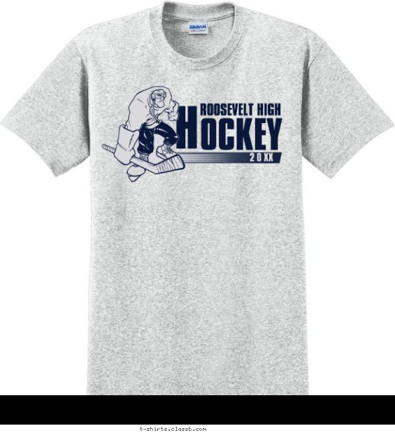 hockey t-shirt design with 1 ink color - #SP284