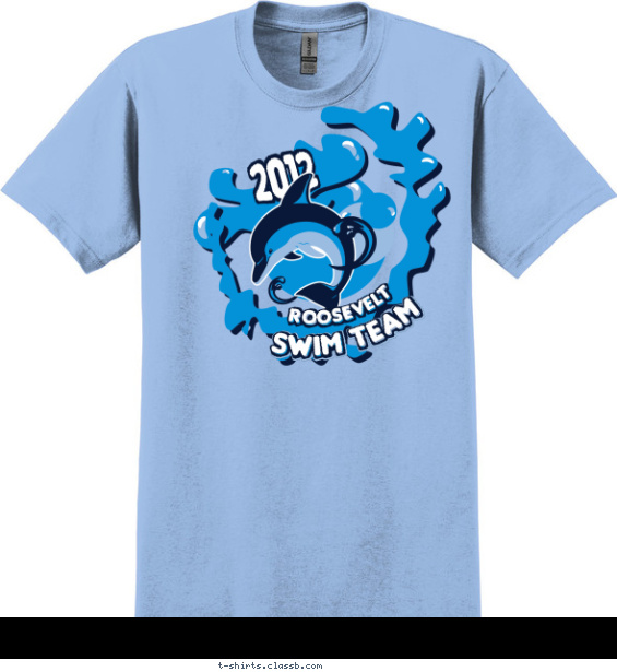 swimming t-shirt design with 3 ink colors - #SP2877