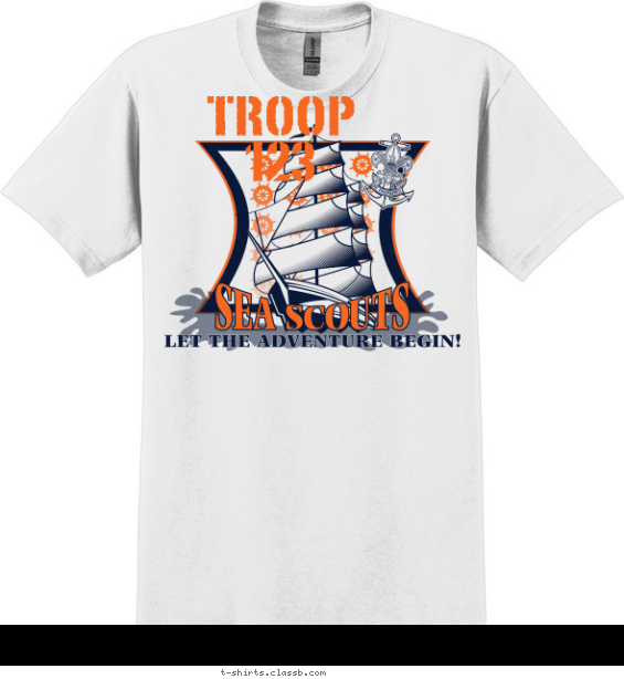 sea-scouts t-shirt design with 2 ink colors - #SP2879
