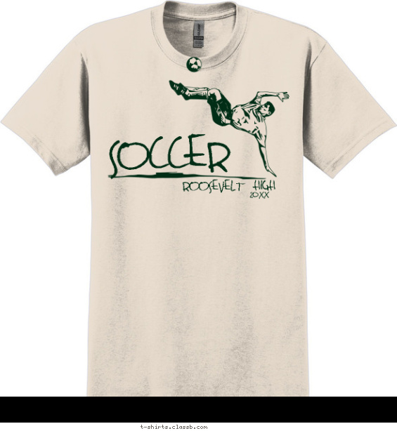 soccer t-shirt design with 1 ink color - #SP289