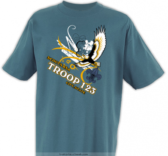 troop t-shirt design with 3 ink colors - #SP2891