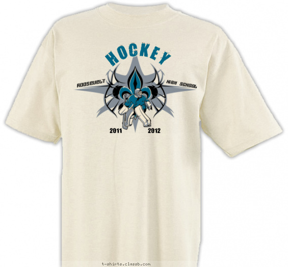 hockey t-shirt design with 3 ink colors - #SP2907