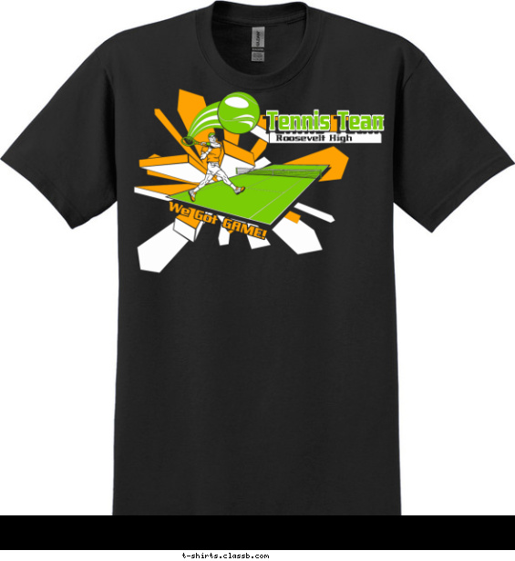 tennis t-shirt design with 3 ink colors - #SP2952