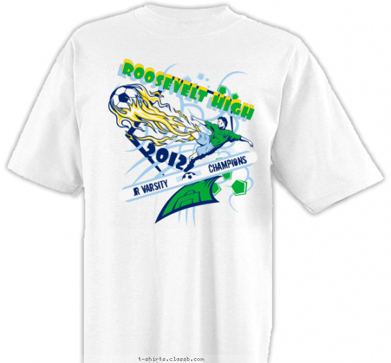 soccer t-shirt design with 4 ink colors - #SP2960