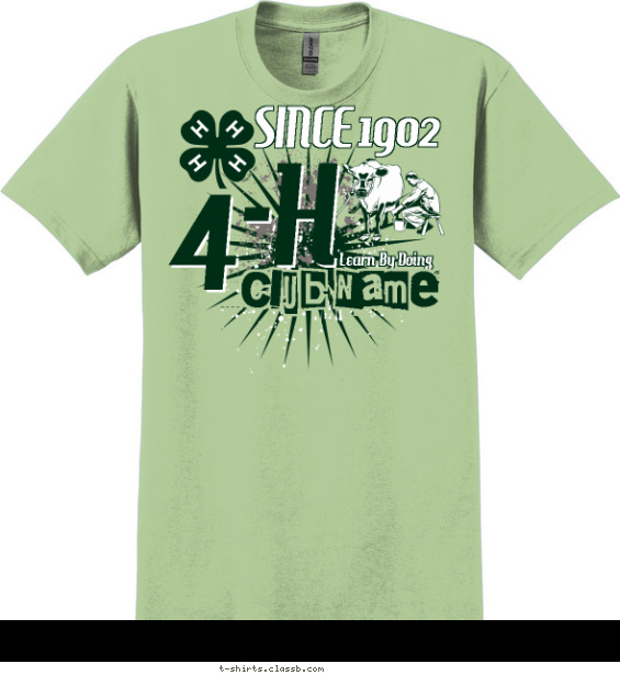 4-h-club t-shirt design with 3 ink colors - #SP2988