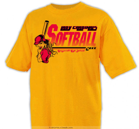 softball t-shirt design with 2 ink colors - #SP300