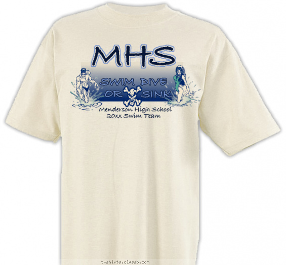 swimming t-shirt design with 2 ink colors - #SP302