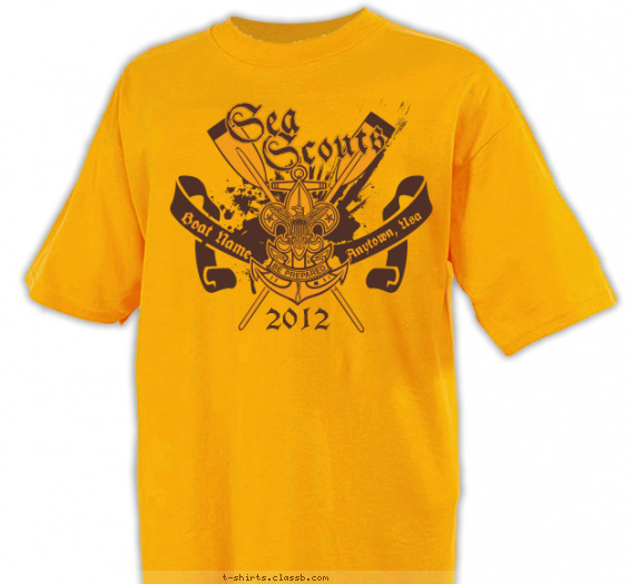 sea-scouts t-shirt design with 1 ink color - #SP3037