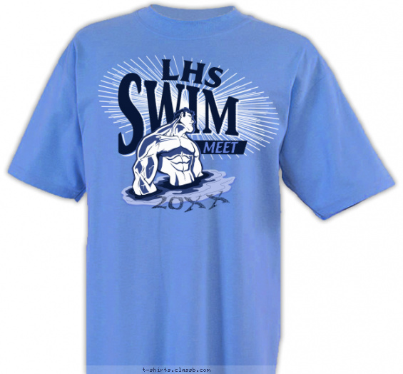 swimming t-shirt design with 2 ink colors - #SP304