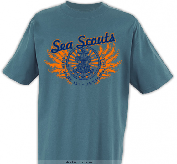 sea-scouts t-shirt design with 2 ink colors - #SP3040