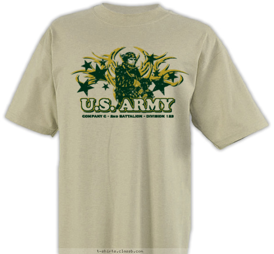 army t-shirt design with 2 ink colors - #SP3059