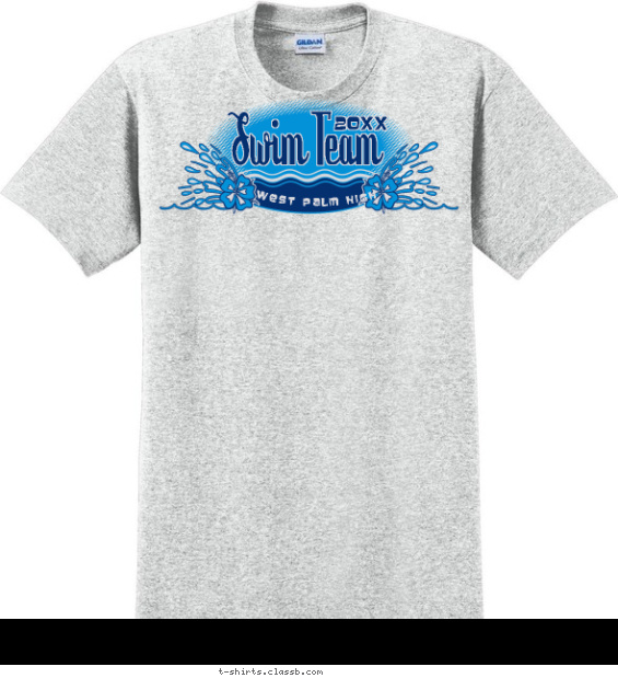 swimming t-shirt design with 2 ink colors - #SP306