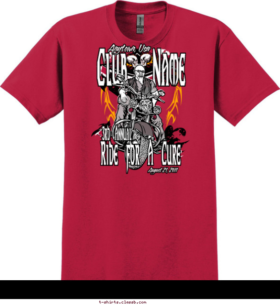 car-club t-shirt design with 3 ink colors - #SP3065