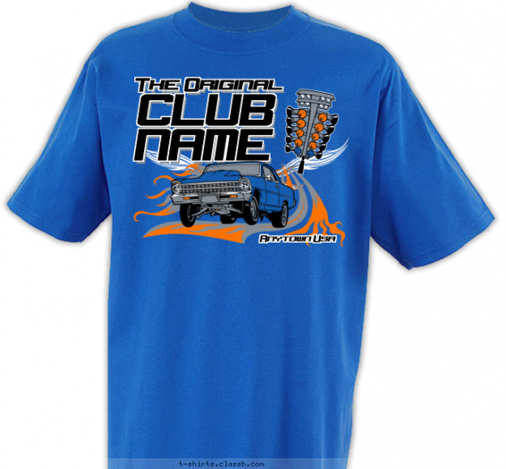 car-club t-shirt design with 4 ink colors - #SP3069