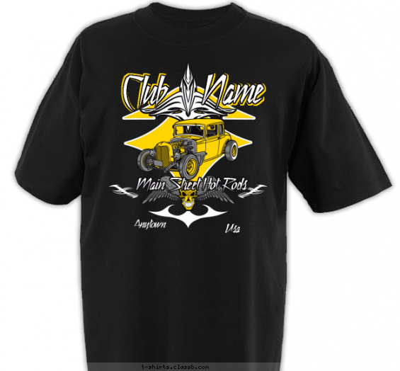 car-club t-shirt design with 2 ink colors - #SP3070