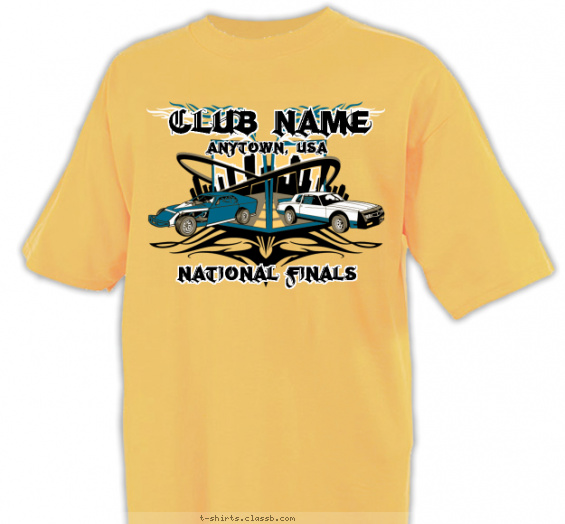car-club t-shirt design with 3 ink colors - #SP3071