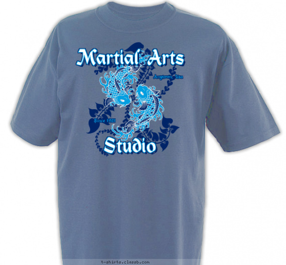 martial-arts t-shirt design with 3 ink colors - #SP3073