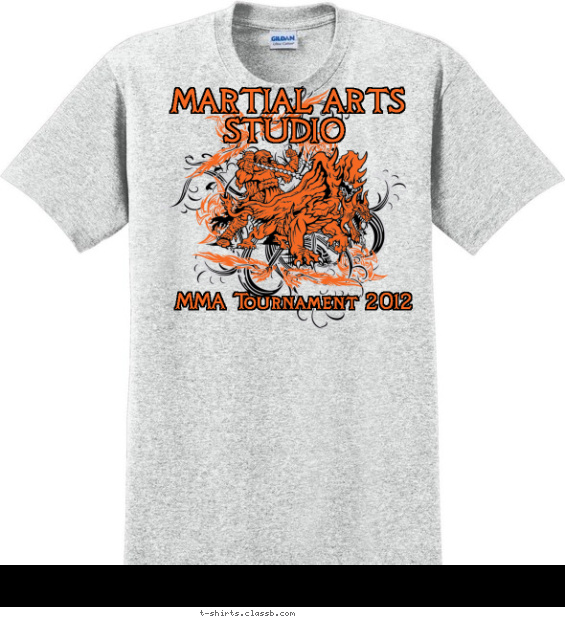 martial-arts t-shirt design with 2 ink colors - #SP3074