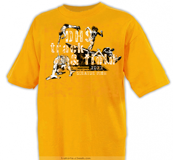 track-field t-shirt design with 2 ink colors - #SP308