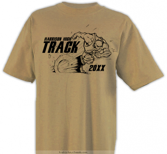 track-field t-shirt design with 1 ink color - #SP309