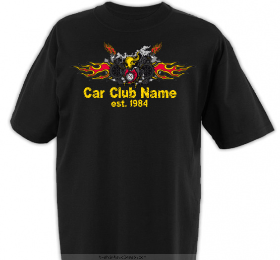 car-club t-shirt design with 3 ink colors - #SP3094