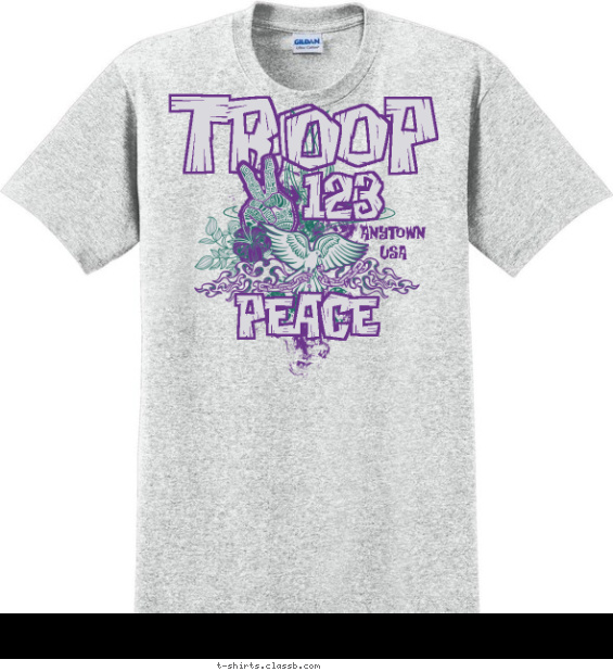 scout-bsa-troop-girl t-shirt design with 2 ink colors - #SP3103