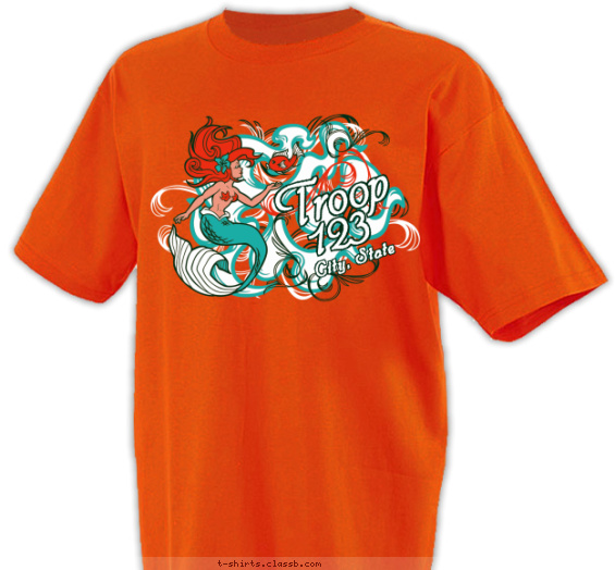 scout-bsa-troop-girl t-shirt design with 3 ink colors - #SP3105