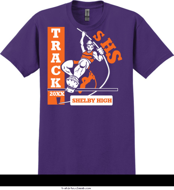 track-field t-shirt design with 2 ink colors - #SP311