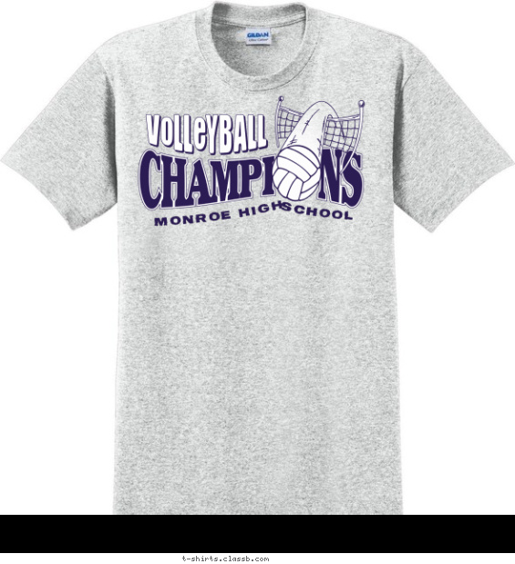 volleyball t-shirt design with 2 ink colors - #SP312