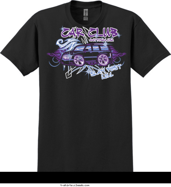 car-club t-shirt design with 3 ink colors - #SP3162