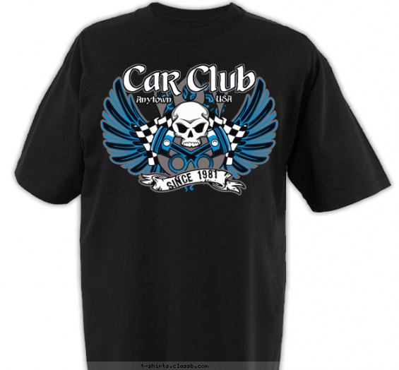car-club t-shirt design with 3 ink colors - #SP3165