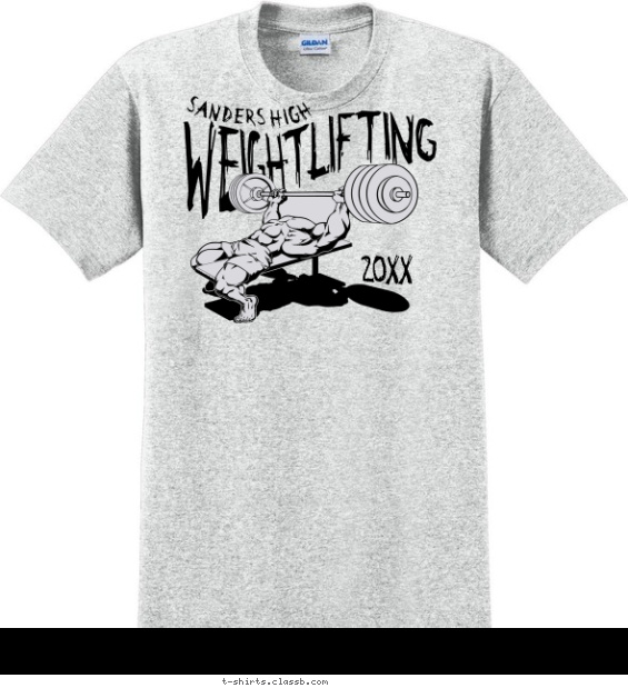 weightlifting t-shirt design with 1 ink color - #SP318